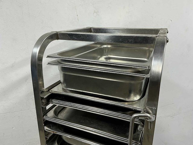 Regaalwagen met gastronormbakken - afbeelding 4 van  5