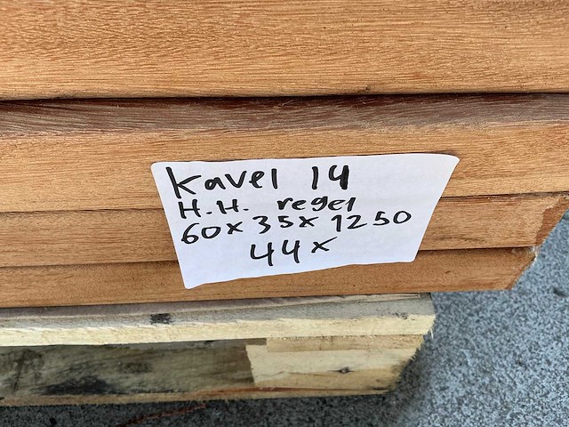 Regel hardhout 60x40x1250 mm (44x) - afbeelding 7 van  7