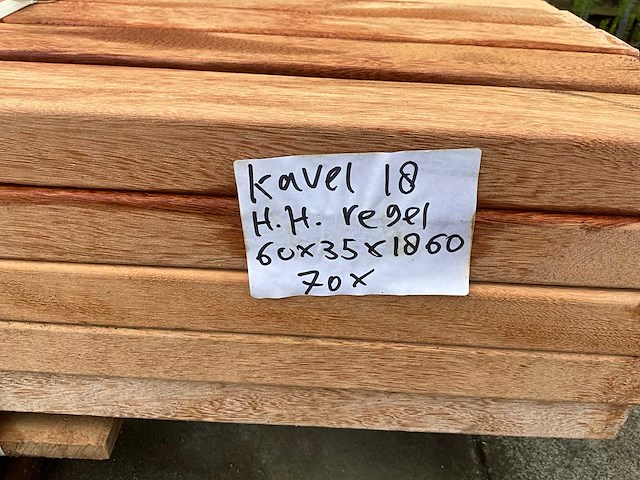 Regel hardhout 60x40x1550 mm (70x) - afbeelding 3 van  4