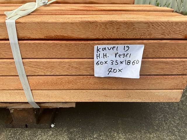 Regel hardhout 60x40x1550 mm (70x) - afbeelding 3 van  4