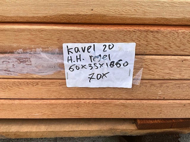 Regel hardhout 60x40x1550 mm (70x) - afbeelding 3 van  4