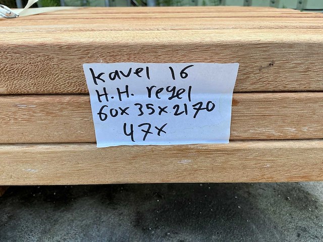Regel hardhout 60x40x2170 mm (47x) - afbeelding 5 van  5