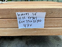 Regel hardhout 60x40x2170 mm (47x) - afbeelding 5 van  5
