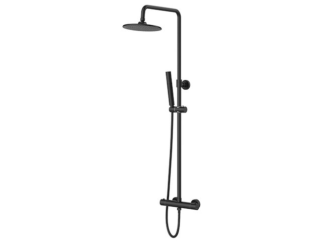Regendouche met handdouche, thermostaatkraan, aloni, matzwart - afbeelding 1 van  3