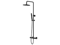 Regendouche met handdouche, thermostaatkraan, aloni, matzwart - afbeelding 1 van  3