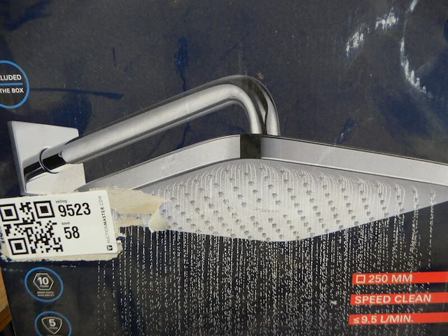Regendouchekop met wandhouder, grohe, 250 cube, chroom - afbeelding 1 van  5