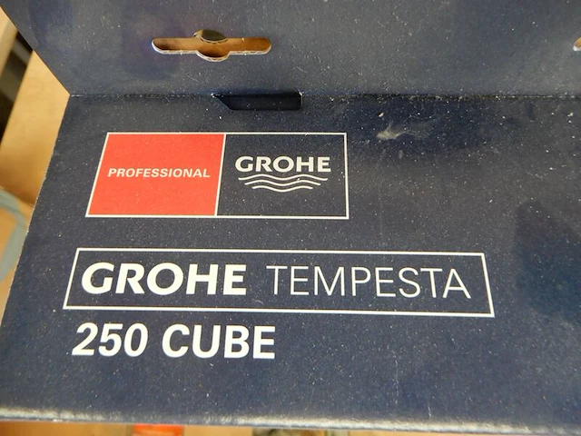 Regendouchekop met wandhouder, grohe, 250 cube, chroom - afbeelding 4 van  5