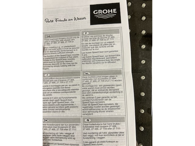 Regendouchekop vierkant 30x30 cm, grohe - afbeelding 4 van  4