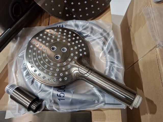 Regendoucheset inbouw, gun metal - afbeelding 5 van  10