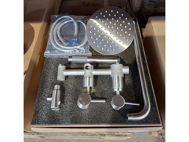 Regendoucheset, inbouw, rvs geborsteld - afbeelding 1 van  4