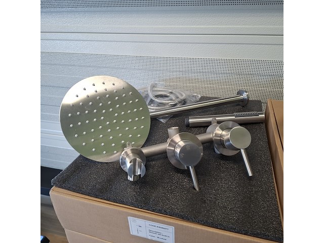 Regendoucheset inbouw, rvs geborsteld - afbeelding 1 van  9