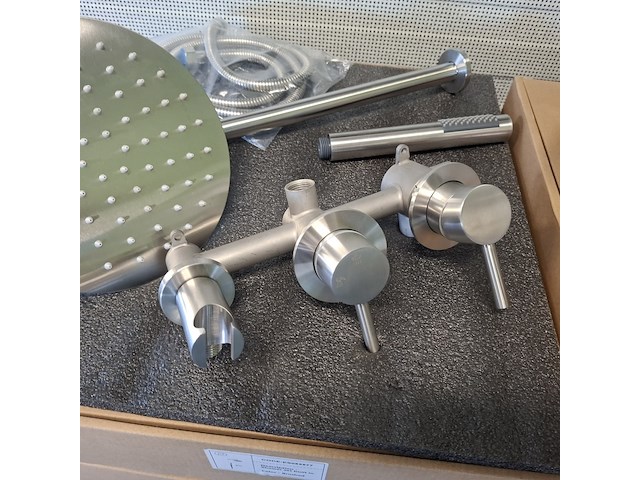 Regendoucheset inbouw, rvs geborsteld - afbeelding 4 van  9