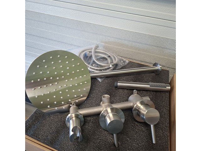 Regendoucheset inbouw, rvs geborsteld - afbeelding 8 van  9