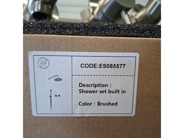 Regendoucheset inbouw, rvs geborsteld - afbeelding 2 van  10