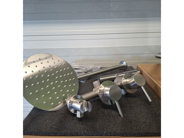 Regendoucheset inbouw, rvs geborsteld - afbeelding 1 van  10