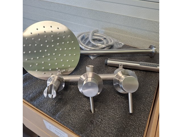 Regendoucheset inbouw, rvs geborsteld - afbeelding 4 van  10