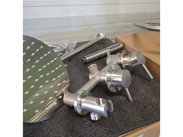 Regendoucheset inbouw, rvs geborsteld - afbeelding 8 van  10