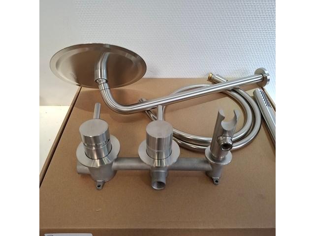 Regendoucheset inbouw, rvs geborsteld - afbeelding 3 van  8