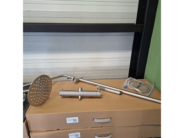 Regendoucheset opbouw, rvs geborsteld - afbeelding 1 van  7