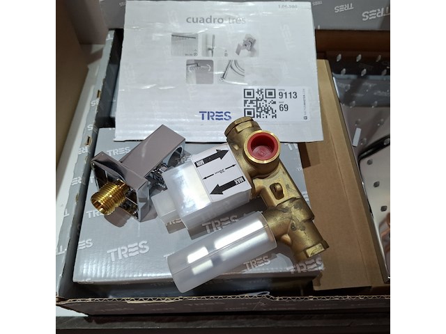 Regendoucheset tres, cuadro, chroom - afbeelding 4 van  7