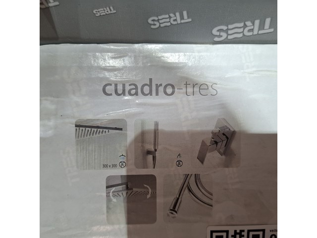 Regendoucheset tres, cuadro, chroom - afbeelding 5 van  7