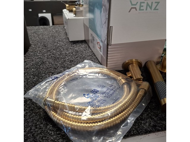 Regendoucheset, xenz, duero high flow, goud geborsteld - afbeelding 7 van  9