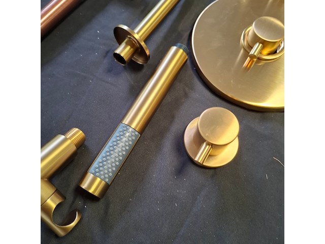 Regendoucheset xenz, duero highflow, goud geborsteld - afbeelding 5 van  6