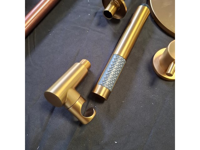 Regendoucheset xenz, duero highflow, goud geborsteld - afbeelding 6 van  6