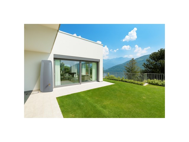 Regenton elegance grijs 400l + kraantje en vulautomaat - afbeelding 2 van  5