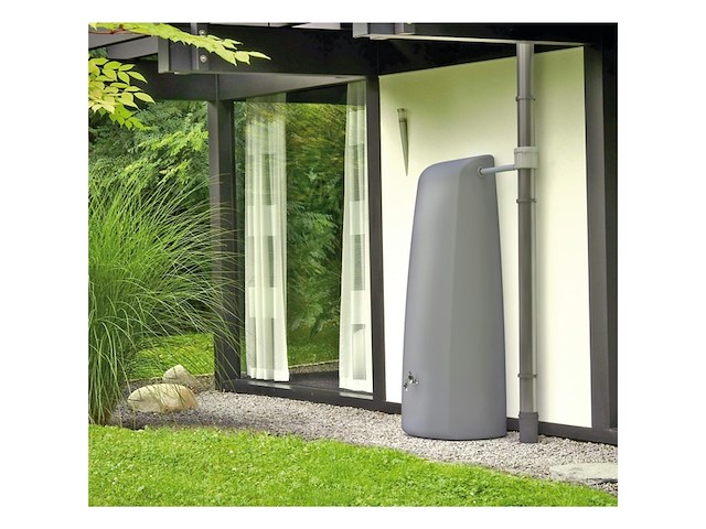 Regenton elegance grijs 400l + kraantje en vulautomaat - afbeelding 3 van  5