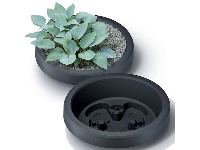 Regenton maze antraciet met plantenbak 240l - afbeelding 3 van  6