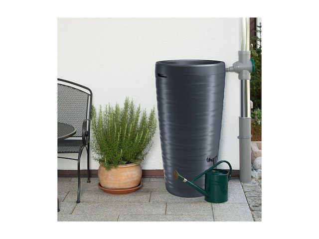 Regenton maze antraciet met plantenbak 240l - afbeelding 4 van  6