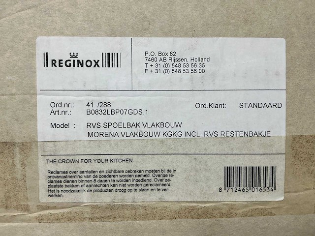Reginox - morena - vlakbouw - spoelbak - afbeelding 4 van  12