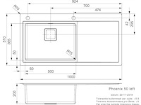 Reginox - phoenix 50 links - spoelbak 100 cm - afbeelding 2 van  4