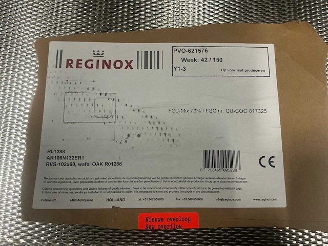 Reginox 102x60cm rvs blad wafel - afbeelding 3 van  3