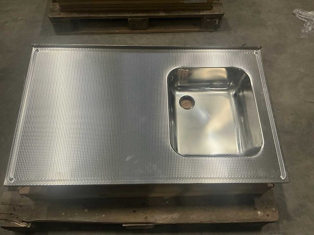 Reginox 151,5x60cm rvs oak rechts blad wafel - afbeelding 1 van  5