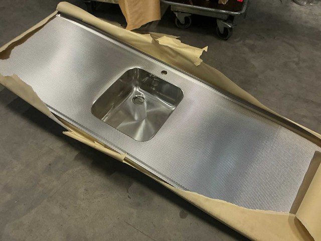 Reginox 211,5x60cm rvs oak links blad wafel - afbeelding 3 van  4