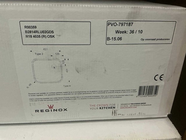 Reginox r00359 spoelbak (2x) - afbeelding 3 van  4