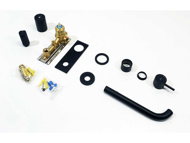 Regn - 10005mb - inbouw wastafelmengkraan 2-gats met coldstart mat zwart - afbeelding 1 van  3