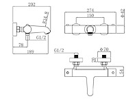 Regn - 10007bb - thermostatische badmengkraan met gekoelde behuizing geborsteld goud - afbeelding 2 van  4