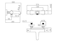 Regn - 10007gm - thermostatische badmengkraan met gekoelde behuizing gun metal black - afbeelding 2 van  5