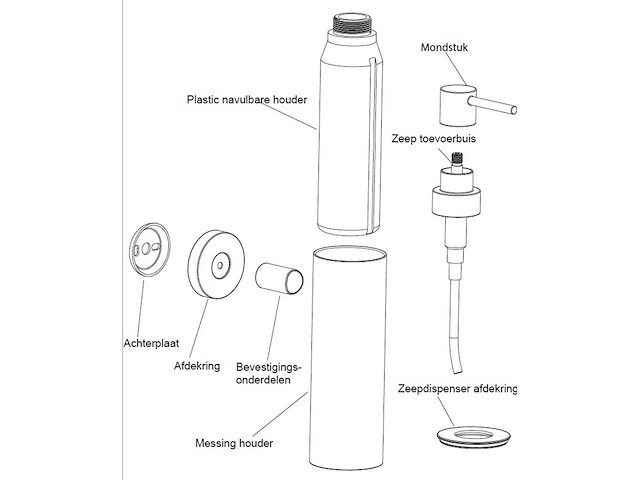 Regn - 17011bb - zeepdispenser, geborsteld goud - afbeelding 2 van  2