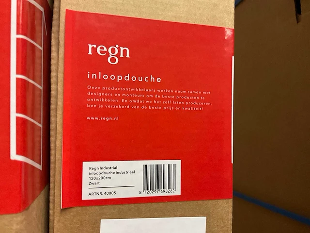 Regn industrial inloopdouche 120x200 cm - afbeelding 2 van  3