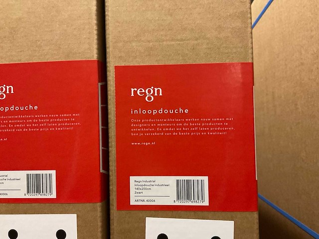 Regn industrial inloopdouche 140x200 cm (5x) - afbeelding 2 van  3