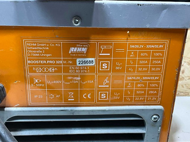 Rehm booster pro 320 elektrodenlasinverter - afbeelding 9 van  9