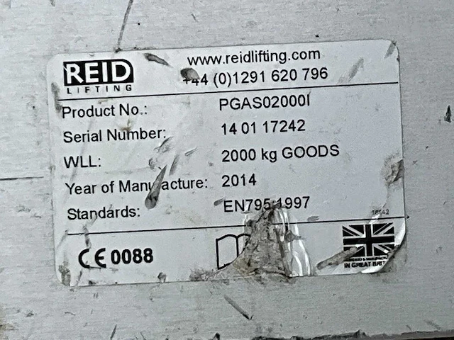 Reid lifting limited porta gantry pgas02000 aluminium portaalkraan - afbeelding 9 van  9