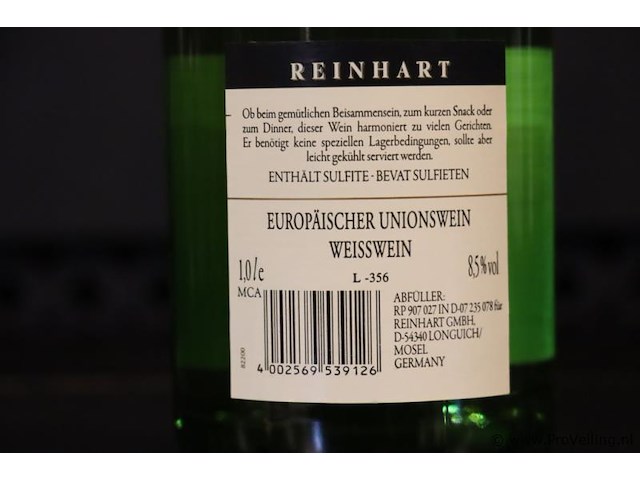 Reinhart weisswein - 6 flessen á 1ltr - afbeelding 4 van  4