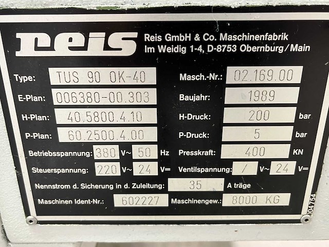 Reis tus 90 ok-40 hydraulische pers - afbeelding 13 van  17