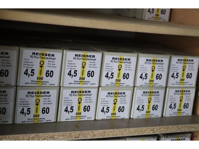 Reisser r2 plus spaanplaatschroeven - 4.5x60 - 12 dozen á 200 stuks - afbeelding 1 van  3