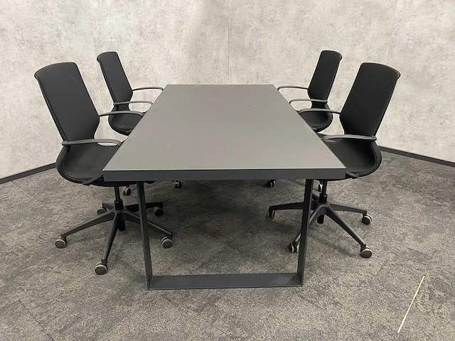 Relativ - 4p conferentieset 200x100 zwart - afbeelding 1 van  6